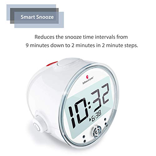 Bellman & Symfon Alarm Clock Pro With Bed Shaker | Option Of Loud Alarm, Bright Flashing Light, Powerful Vibration | Nightlight | Backup Battery Included | For Heavy Sleepers, Hard Of Hearing And Deaf #TOP2