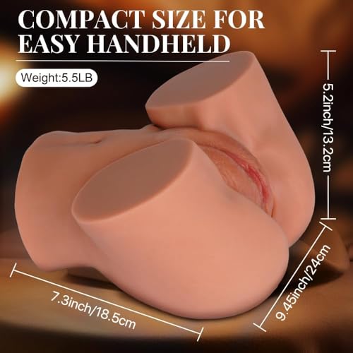 Image of BIG SHOCKED Brown Sex Doll Pocket Pussy for Men, Realistic Sex Dolls Male Masturbtor Adult Mens Sex Toys Lifelike Vagina& Anal Channel Pocket Pussies