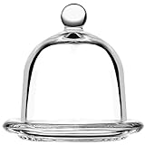 [page_title]-KADAX Zitronenbehälter mit Deckel, Glasbehälter mit Teller, Frischhaltedose für Zitrone, Tomate, Glasglocke, Kuchenglocke aus hochqualitativem Glas, rund, transparent