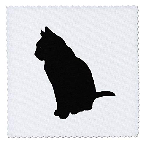 6x6 inch Quilt Square - Superstitious Black Cat Silhouette Vector Vector - Black Cat
