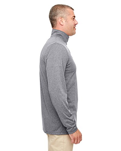 UltraClub Men's Cool & Dry Heathered Performance Quarter-Zip M CHARCOAL HEATHER2