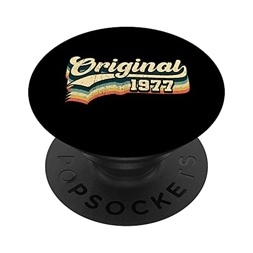 46 Cumpleaños Regalo Original Hombres Mujeres Vintage 1977 PopSockets PopGrip Intercambiable