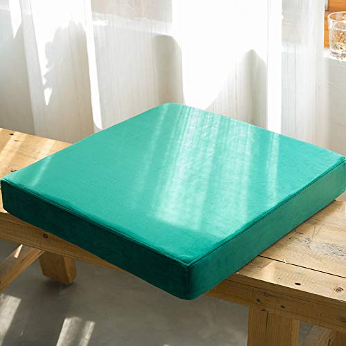 Coussin de chaise carré vert 55x55x5 cm avec fermeture éclair pour jardin