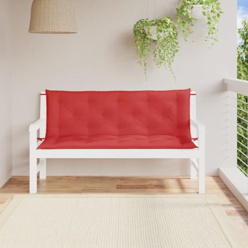 vidaXL Bench Cushion, Swing Replacement Seat Cushion, Water Repellent Outdoor Bench Cushion, Seat Pad for Patio Porch Garden, Red Oxford Fabric