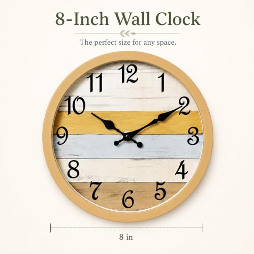 Image of CHYLIN Wall Clock Silent Non-Ticking Battery Operated Rustic Vintage