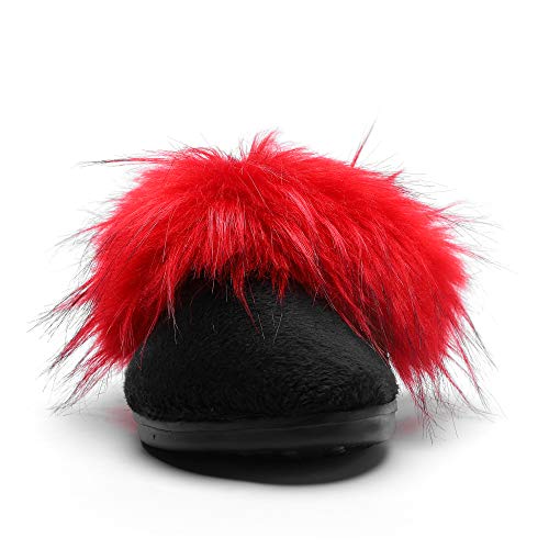 SOLLBEAM Fuzzy House Shoes with Arch Support Orthotic Heel Cup Sandals Slippers for Women3