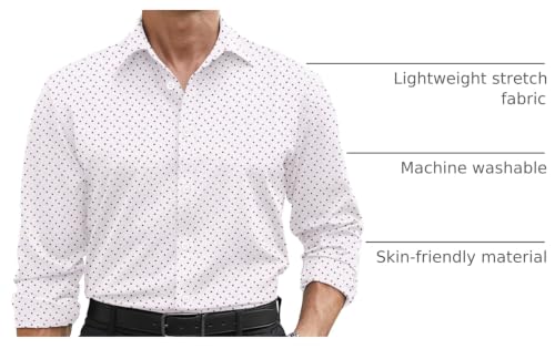 Image of COOFANDY Mens Stretch Dress Shirts Long Sleeve Button Down Shirt Regular Fit Formal Business Shirts