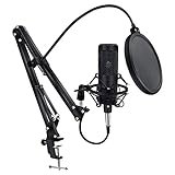 OGMOYT Condenser Micro for Computer Professional Micro with Stand Mic Recording Chating Studio Microfone Vocal Micros，