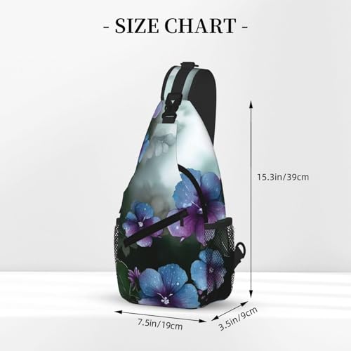 Bolso tipo Sling para Viaje y Montañismo con diseño floral miniatura 3