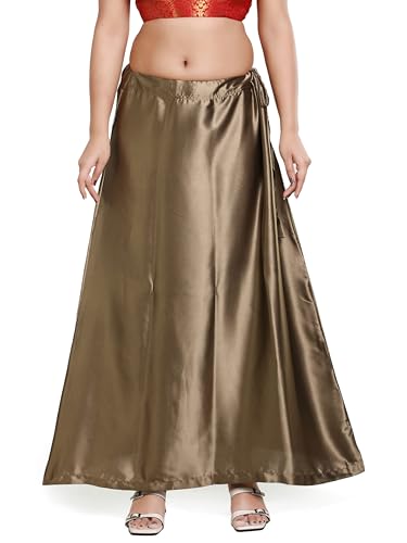 Image of Madhu Fashion Women's Satin Saree Petticoat Saree Underskirt