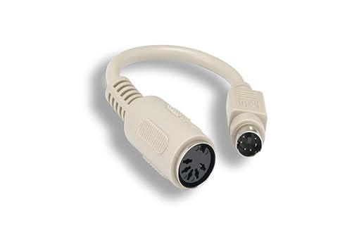 KENTEK 6 pulgadas en mini DIN6 PS2 macho a DIN5 en hembra adaptador de teclado convertidor cable MDIN6 6 Pin a DIN5 5 Pin MF para PC Mac Linux