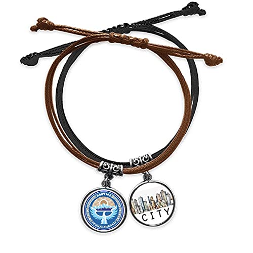 Bracelet Kirghizistan cadeau idéal en cuir et corde pour passionnés de culture