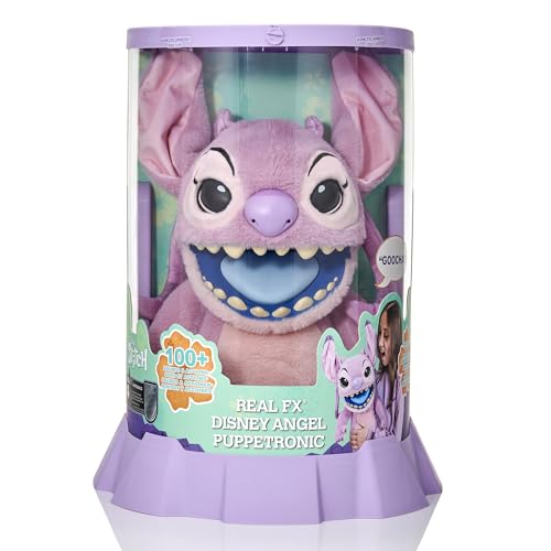 Image of Wow! Stuff Disney Angel Puppetronic by RealFX | Looks, Feels & Sounds Real! | Disney's Lilo & Stitch | Over 100 Action & Sounds | 18 inch High | Ages 6+