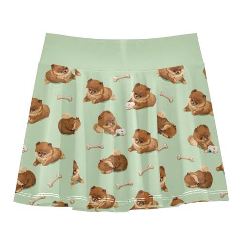 Girls Skorts High Waist Athletic Skirts with Shorts Pomeranian Stretchy Teens Performance Tennis3