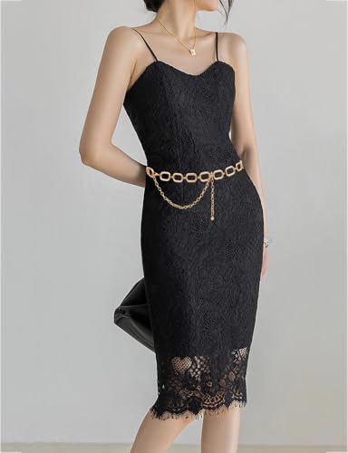 TOPACC Metal Link Chain Belt for Women Waist Chains Chunky Thick Chain Belt for Dresses Jeans3