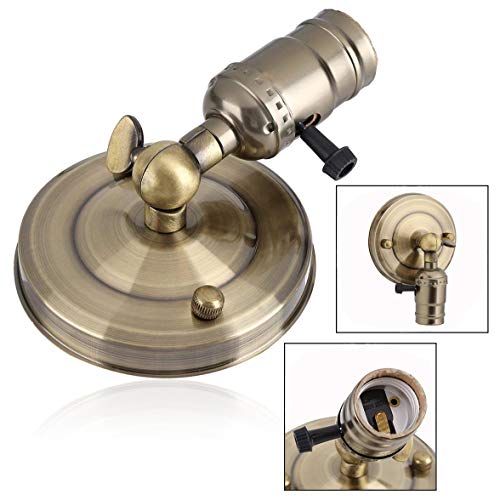 Xrten Portalámparas Retro Lámpara de Pared Vintage E26 E27 con Interruptor para casa, Bar, restaurantes, cafeterías, Cocina ect