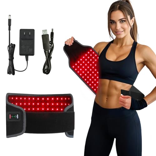 LIFELT8UM Red Light Therapy Belt for Body Pain Relief, Infrared Light Therapy Wrap for Enhanced Muscle Recovery Shoulder Back Waist Pain Relief Pad,360 LED Beads with 660nm Red & 850nm Therapy Light