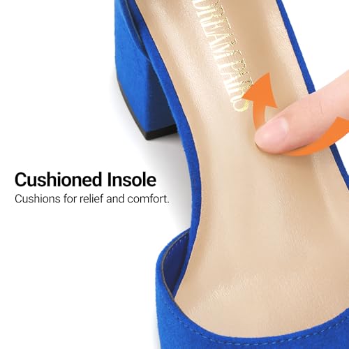 Image of DREAM PAIRS ANNEE Pointed Toe Low Chunky Heels Pump Shoes