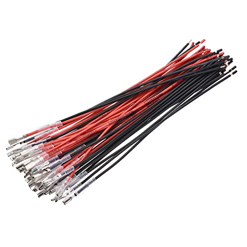 Terminal de crimpado de pala hembra 2,8 mm con funda aislante y cable de 20 cm, kit surtido de 25