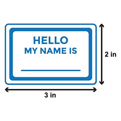 3" X 2" Hello My Name Is Stickers Identification Badges Roll In Blue - Fabric Safe Adhesive & Perforated, Hello Name Tags For Conferences Networking Event School Meeting Parties Camps [300 Tags/Roll] #TOP1