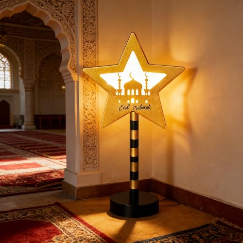 Ramadan Decorations for Home Ramadan Lights Stake Star Lights Signs Garden Pathway Lights for Home Garden Patio Yard Lawn Decor Ramadan Decorations Tabletop (Star)