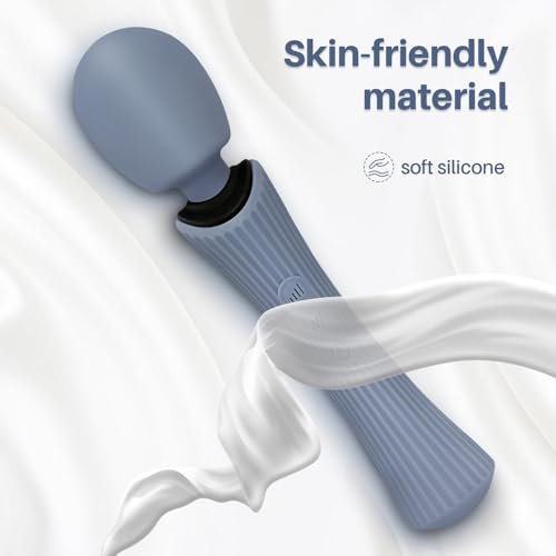 Handheld Massager for Muscle Relief - Portable, Waterproof, Soft Silicone, USB Rechargeable with 12 Vibration Patterns & 3 Speeds - Targets Back, Foot, Arm Pain (Dove Blue) - Image 4