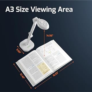 INSWAN INS‑2 4K USB Document Camera – 13MP, Dual Auto‑Focus, LED Light & Mic – Plug & Play for Mac, Windows, iPad, Chromebook – A3 Capture – Ideal for Teachers & Classrooms