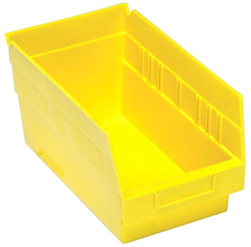 QUANTUM STORAGE SYSTEMS K-QSB202YL-10 10-Pack Plastic Shelf Bin Storage Containers, 11-5/8