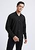 HISDERN Black Shirt for Men Casual Long Sleeve Oxford Shirt Button Down Mens Shirts with Pocket Regular Fit XXL #5