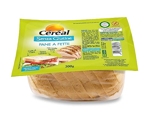 CÉRÉAL PANE A FETTE senza glutine, senza lattosio, Con lievito madre, 200 gr