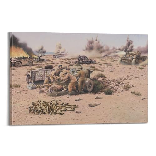 Poster Seconde Guerre mondiale Afrique toile pour passionné d'histoire
