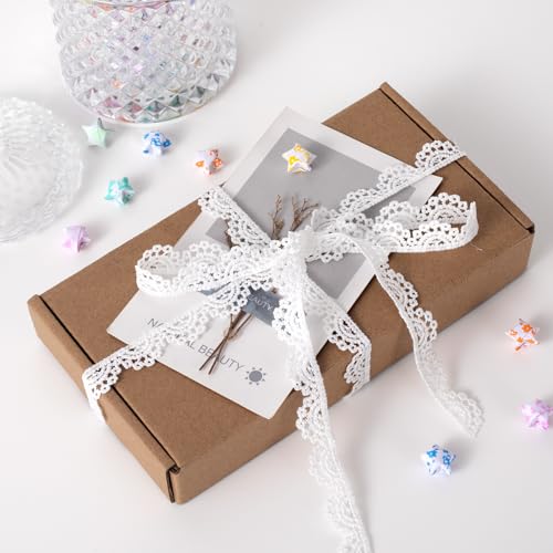 image for Deozu 4 Yards White Lace Trim, Vintage Crocheted Lace Ribbons, Embroid