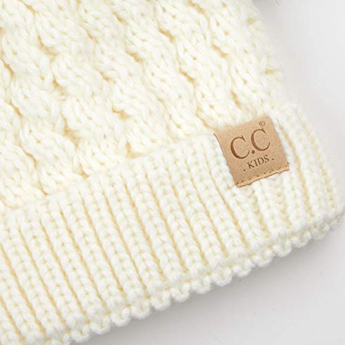 Image of C.C Exclusives Children Kid Double Pompom Knitted Beanie for Kids Ages 2-5 (KID-23)(KID-24)(KIDS-2055)