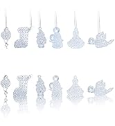 Mini Glass Christmas Ornaments 1.5" (Set of 12) Spun Clear Glass Christmas Tree Ornaments, Mini O...