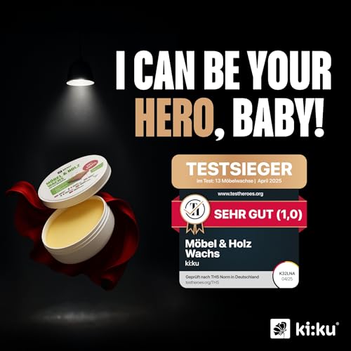 ki:ku® Möbel & Holz Wachs | natürliche Pflege | Bienenwachs & Carnaubawachs | schützt vor Feuchtigkeit & pflegt tiefenwirksam | für alle Holzarten: Möbel, Holz, Spielzeug, Küchenbrett uvm. | VOC-frei