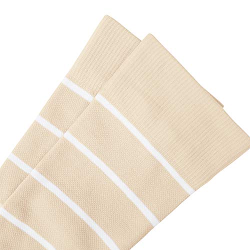 COMRAD | Premium and Stylish Compression Socks for Multipurpose Wear (Almond/Milk Stripe, Small)