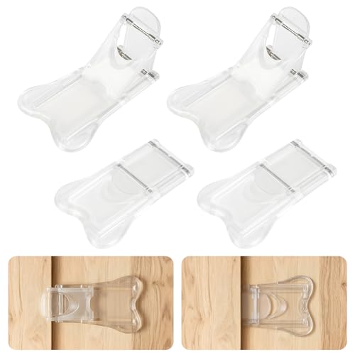 Clear Sliding Glass Door Lock Baby Proofing, Maveek 4Pcs Child Safety Window Locks Closet Wardrobe Patio Backyard Slide Door Stopper, Keep Cat Dog Toddle Infant Childproof Home Security (Transparent)