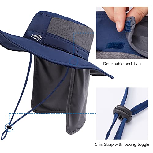 Image of BASSDASH UPF 50+ Sun Fishing Hat Water Resistant with Detachable Neck Flap