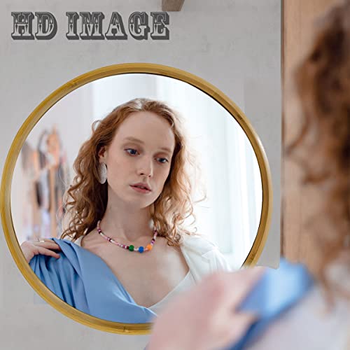 Offerife 18" Round Mirror Bamboo Mirror - Vanity Mirror Circle Wall Mirror Decorative Mirror With Hd Float Glass - Small Mirror For Living Room Bedroom Entryway #TOP1