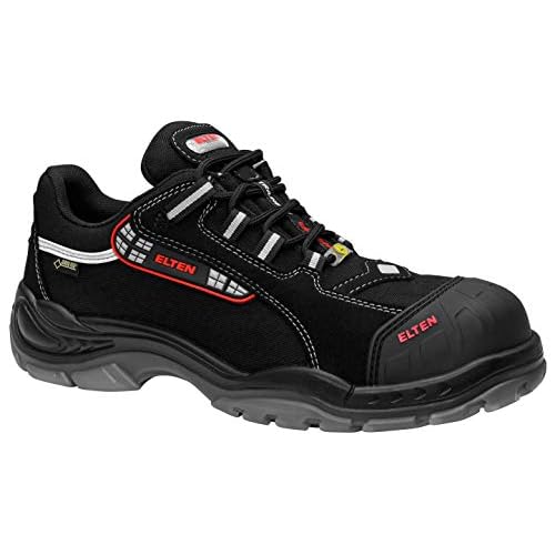 ELTEN Sander ESD S3 Herren Sicherheitsschuhe, Arbeitsschuhe, Sicherheitsschnürstiefel, Zertifiziert nach EN ISO 20345 : S3, Kunststoffkappe, Metall- und lederfreie Ausstattung (Schwarz), EU 43 4 ELTEN Sicherheitsschuhe SENEX Pro GTX ESD S3, Herren, sportlich, leicht, schwarz, Kunststoffkappe - Größe 42