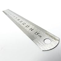 DAUMKINO Edelstahl Lineal – 15 cm – Metalllineal mit Millimeter- & Inch-Skalierung – Einzellängen oder Set – Schule, Büro & Werkstatt (Metall, 15 cm)