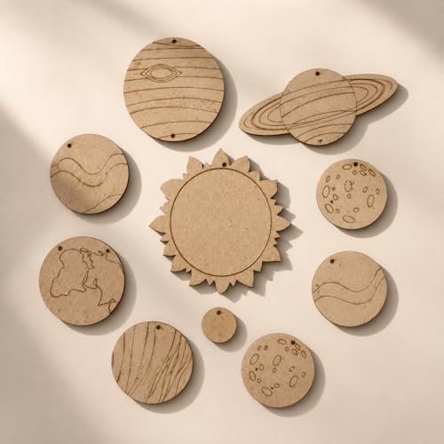 Image of Toyjet DIY MDF Solar System Board Kit | 8 Planets, Sun, Moon, Galaxy, Educational Products, Science Craft Project