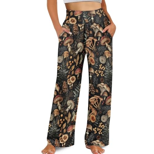 Wide Leg Pants for Women Palazzo Pants with Elastic Waistband Loose Lounge with Pockets3