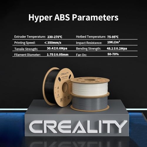 Image of Creality Hyper ABS White Filament 1.75 mm for High Speed 3D Printing - 1 kg Spool High Strength - Compatible with 3D Printers