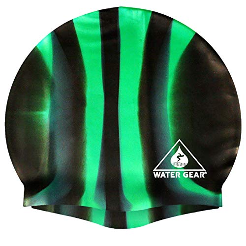 Water Gear Silicone Adult Swim Cap - Flexible Unisex Waterproof - Great For Short And Long Hair - Improve Your Performance - Women Men And Teen #TOP12