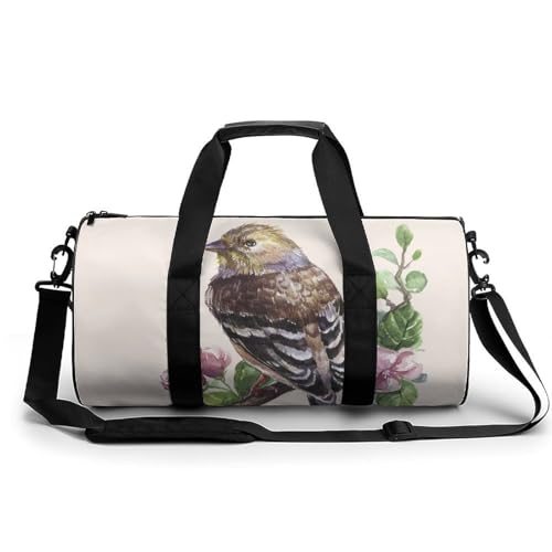 Sac de sport oiseau vintage fleur gym voyage duffel bag rando
