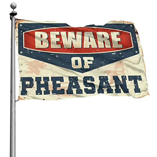 Drapeau de chambre Beware of Faisan grand format 152x244 cm pour déco de studio ado
