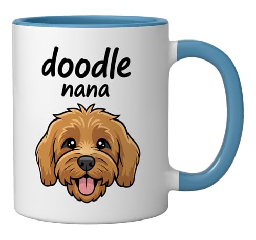 Mug cerámico Doodle Nana azul/blanco 11 onzas miniatura 2