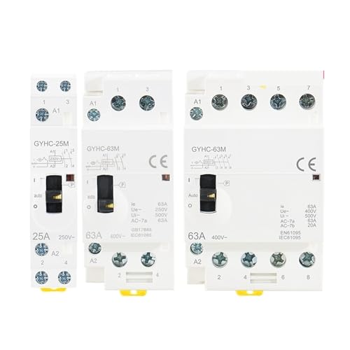 Contacteur AC domestique 2P 40A 220V sur rail DIN avec commande manuelle de circuit
