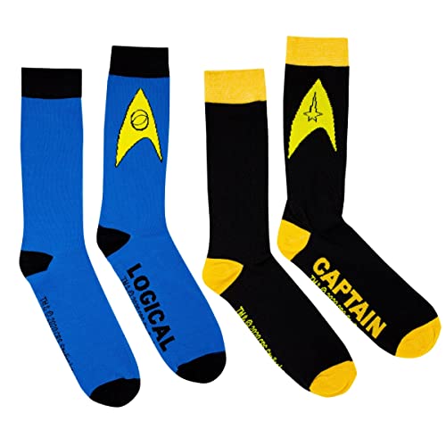 Star Trek Logical Captain - Calcetines (2 unidades), color negro, talla única